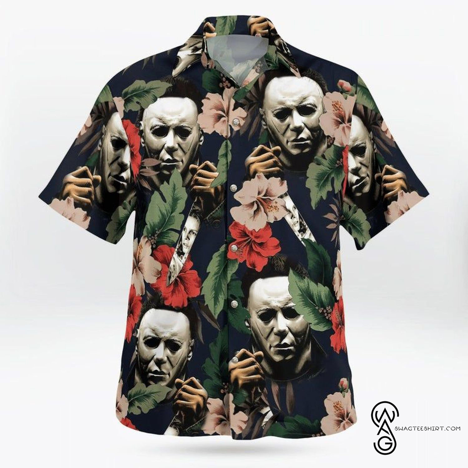 [Top Trending] Michael Myers On Beach Vacation Haloween Casual Summer Beach Full Printing Hawaiian Shirt